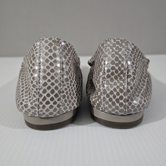 Vionic Alexa Ballet Flat Size 7 Metallic Gray Taupe Leather Lizard Print Slip On - Picture 9 of 13